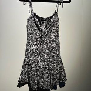 Black with White Flowers Romper - Streetwear Society